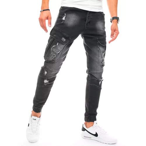 DStreet Men's cargo jeans black UX3254 Slike