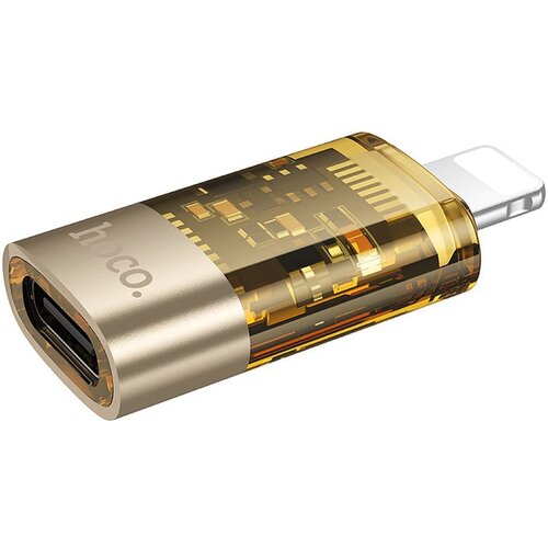 Hoco adapter otg lightning (mu&amp;scaron;ki) na type c (ženski) UA36A providni zlatni Slike