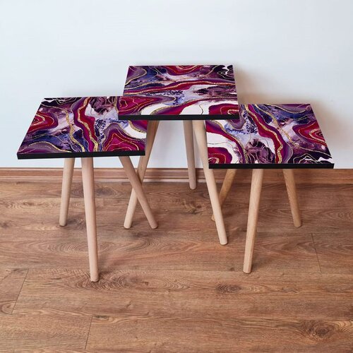 Hanah home 3Shp249 - multicolor multicolor nesting table (3 pieces) Cene