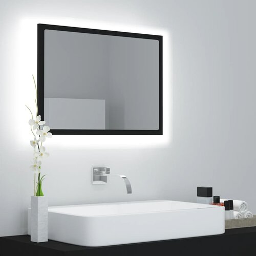 vidaXL led kopalni&scaron;ko ogledalo črno 60x8,5x37 cm akril, (20622447) Cene