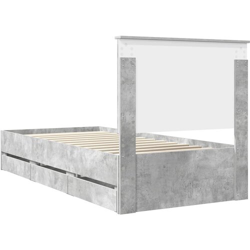  Krevetna konstrukcija s ladicama Betonski sivi 90 x 190 cm Siva 200 x 93 x 100 cm Slike