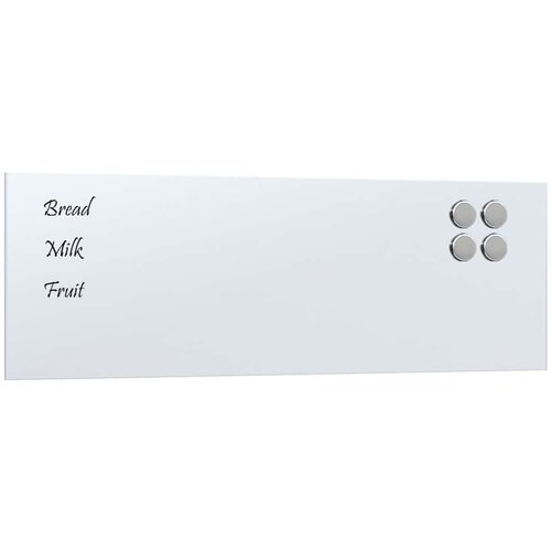 vidaXL Stenska magnetna tabla Bela 60x20 cm Kaljeno steklo Cene