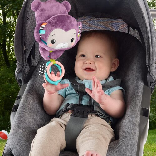 Fisher Price Hanging Monkey With Music viseća igračka kontrastnih boja 1 kom Slike