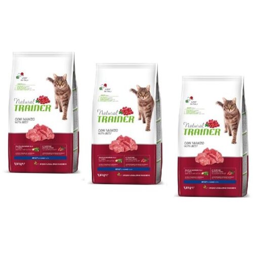 Natural trainer Cat Adult, govedina 3 x 1,5 kg Cene