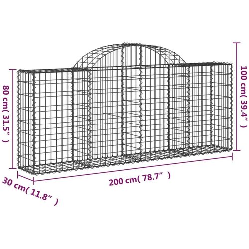  Lučne gabionske ko&amp;scaron;are 12 kom 200x30x80/100cm pocinčano željezo Slike
