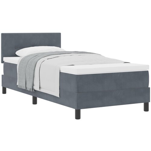 VidaXL Box Spring Krevet s Madracem Tamno Siva 100x200 cm Bar&amp;scaron;un Slike