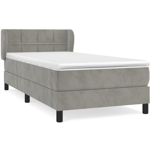 Maison Chic Box spring postelja - Vzmetna postelja z vzmetnico svetlo siva 100x200 cm žamet SL14092, (21903811) Slike