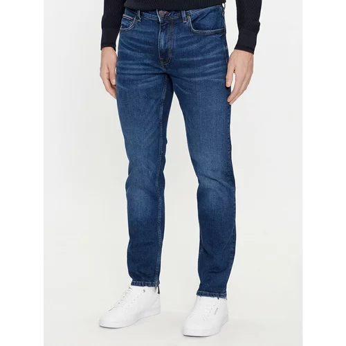Tommy Hilfiger Jeans hlače Denton MW0MW33341 Mornarsko modra Straight Fit