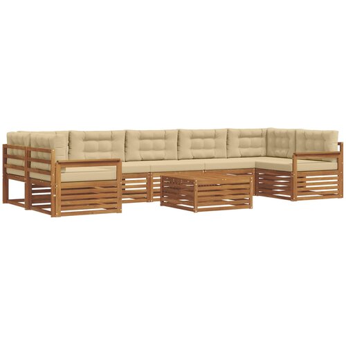  Set vanjskih sofa 8 kom. Prirodna i bež Slike