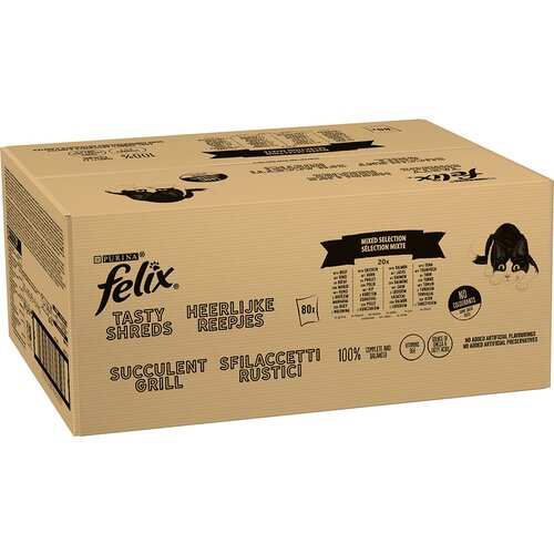 Felix Jumbo pakiranje &amp;quot;Tasty Shreds&amp;quot; vrečke 80 x 80 g - Me&amp;scaron;an izbor Slike