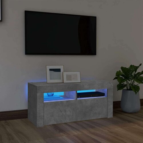 vidaXL TV omarica z LED lučkami betonsko siva 90x35x40 cm Cene