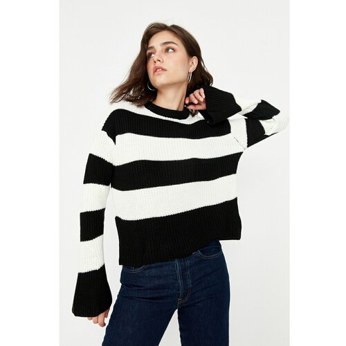 Trendyol Black Color Block Knitwear Sweater Slike
