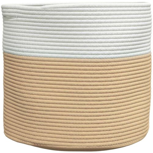 VidaXL Ko&amp;scaron;ara za pohranu bež-bijela &amp;Oslash; 43 x 35 cm od pamuka Slike