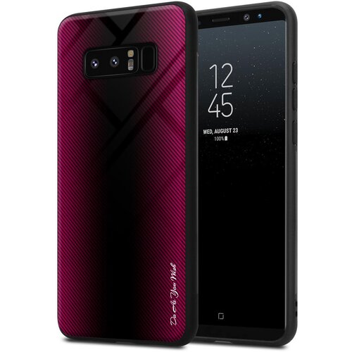 Cadorabo Case, združljiv s Samsung - Stripe Optics v Crimson Pink - Zaščitni pokrov iz silikona TPU in hrbta iz kaljenega stekla, (20570971) Cene