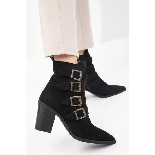 Soho Black Suede Women's Boots & Bootie 19888