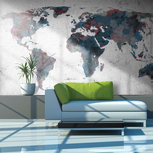  Tapeta - World map on the wall 450x270 Cijene