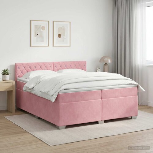  Boxspring krevet s madracem Ružičasta 200 x 200 cm Bar&scaron;un Cijene