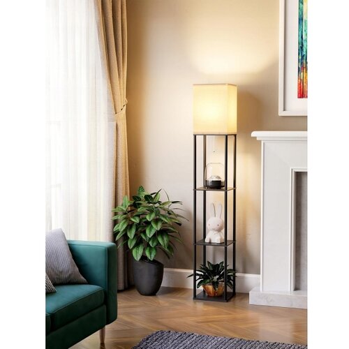  podna lampa sa policama 1xE27/40W/230V crna/bela Slike