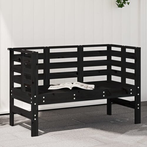  Vrtna klupa crna 111,5 x 53 x 71 cm od masivne borovine Cene