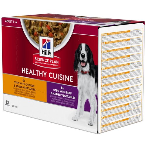 Hill&amp;rsquo;s Science Plan Adult Healthy Cuisine s pi&amp;scaron;čancem &amp;amp; govedino - 12 x 90 g Slike