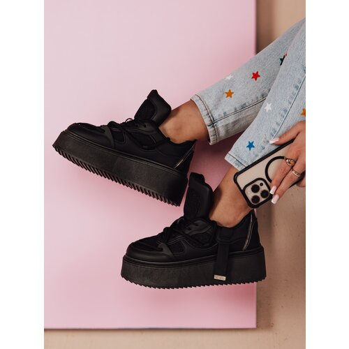 DStreet Sneakersy damskie na wysokiej platformie UPSOLE czarne Slike