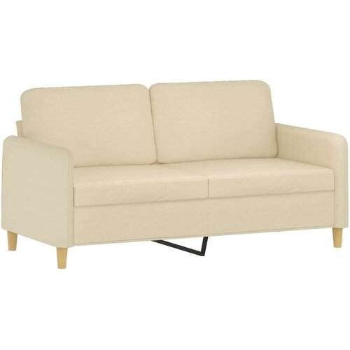  2-dijelni set sofa s jastucima krem od tkanine Slike