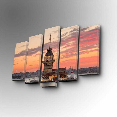 Wallity 5PUC-087 multicolor decorative canvas painting (5 pieces) Slike