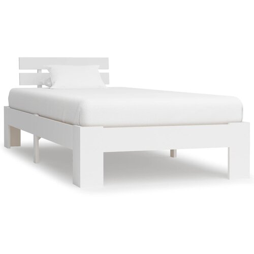 The Living Store Posteljni okvir bel iz trdne borovine 90x200 cm - Posteljni Okvir, (21526223) Slike