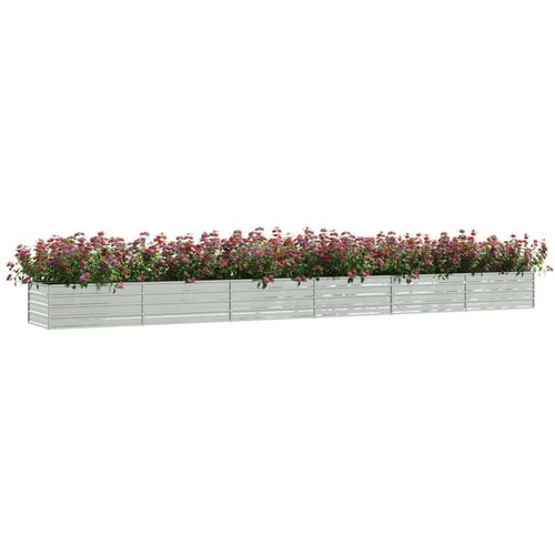 VidaXL Povi&amp;scaron;ena vrtna gredica 600 x 80 x 45 cm pocinčani čelik srebrna Slike