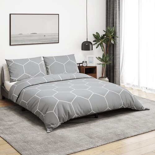 VidaXL Posteljnina siva 200x220 cm bombaž Slike
