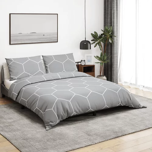vidaXL Set posteljine za poplun sivi 200x220 cm pamučni