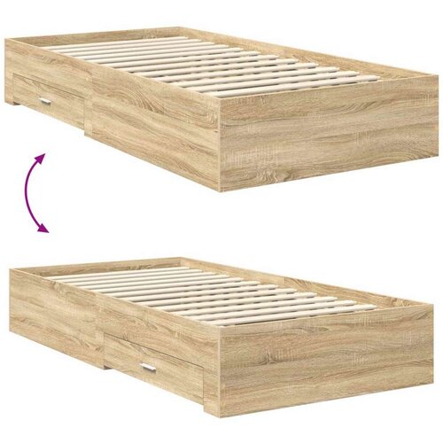  Okvir za krevet s uzglavljem Sonoma hrast 100 x 200 cm Slike