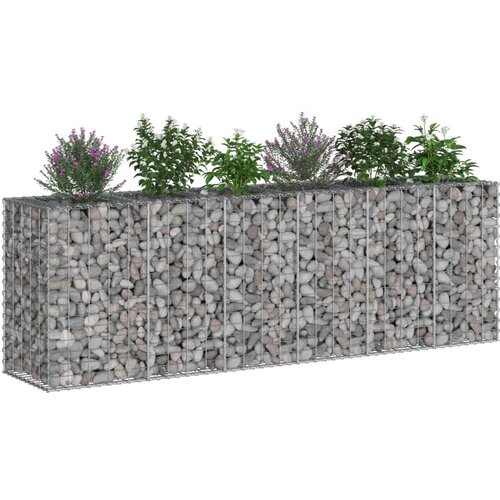  Gabionski uzdignuti krevet 2 pcs Srebrno 250 x 50 x 80 cm Slike