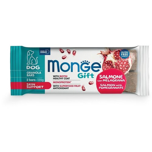 Monge Granola bar Skin support Poslastica za pse, Losos sa narom, 120g Cene