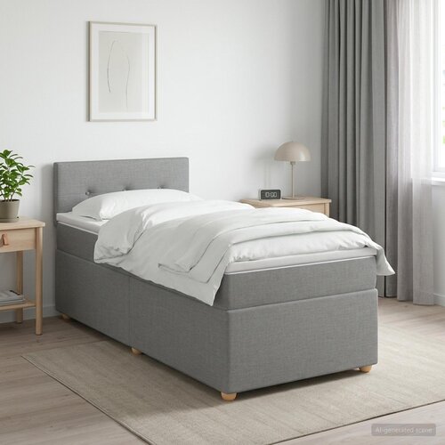  Boxspring krevet s madracem Svjetlosiva 90 x 190 cm Tkanina Cene