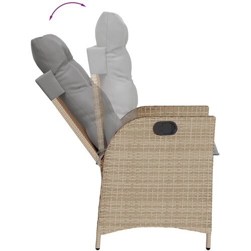  7-dijelni vrtni blagovaonski set od poliratana s jastucima bež 160 x 80 x 74 cm Slike