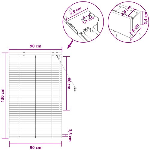 Venecijanska roleta Izgled hrasta 90 x 130 cm 35 mm Slike