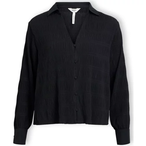 .OBJECT Topi & Bluze Stina Shirt L/S - Black Črna