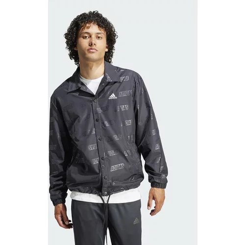 Adidas Prehodna jakna Embossed Coaches IJ6434 Črna Regular Fit