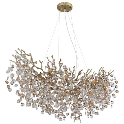 Globo 64138H3G - Luster na sajli QUEENA 10xE14/40W/230V zlatna Slike