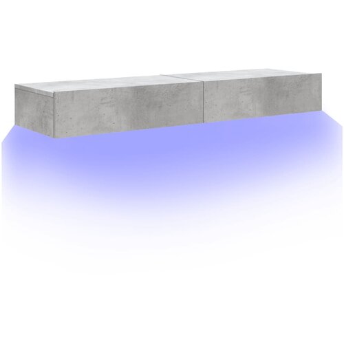  ormarići s LED svjetlima 2 kom Siva betona 60x35x15,5 cm Slike