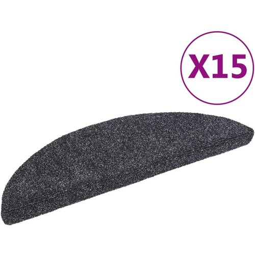 VidaXL samoljepljivi otirač za stepenice 15 kom igličasti 56x17x3 cm tamno sivi Slike
