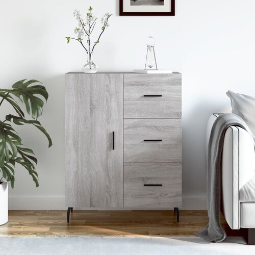 VidaXL Komoda siva sonoma 69,5x34x90 cm inženirski les Slike