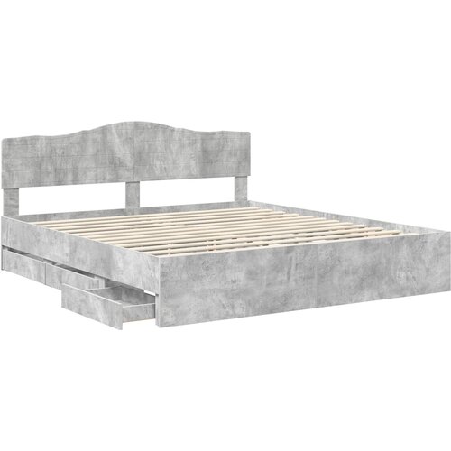  Krevetna konstrukcija s ladicama Betonski sivi 180 x 200 cm Siva 206 x 183 x 90 cm Slike