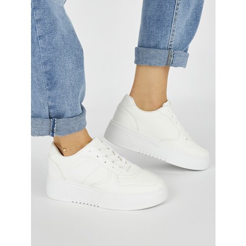 Shelvt White platform sneakers Cene