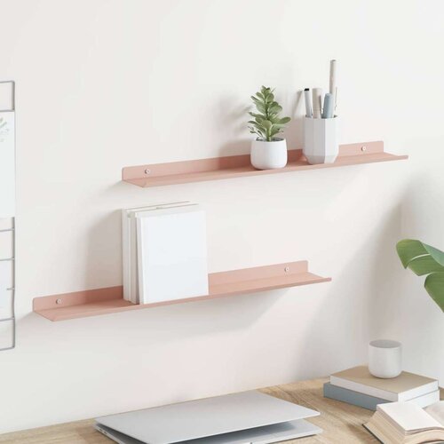  Polica na zidu s policom Zidne 2 pcs Ružičasta 60 x 9 x 2 5 cm - Ružičasta 60 x 9 cm 2 Cijene