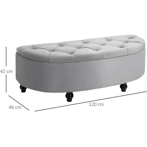  Tapecirana klupa za odlaganje s bar&amp;scaron;unastim izgledom drvene noge siva 120x46x42 cm Slike