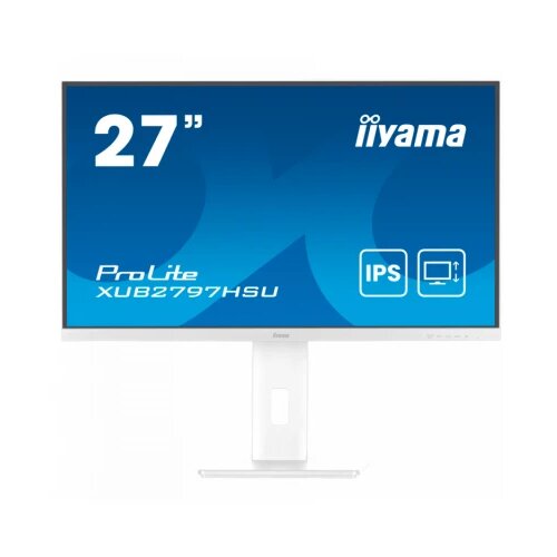 Iiyama 27" WHITE IPS-panel, 1920x1080@100Hz, 300cd/m2, 15cm Height Adj. Stand, Speakers, HDMI, DisplayPort, 1ms (MPRT), USB 2x2.0, dual monitor setup with XUB2797HSN-W2 Cene