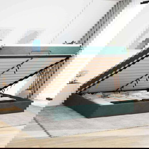 vidaXL Otomanski krevet s madracem tamnozeleni 180x200 cm baršunasti Cene