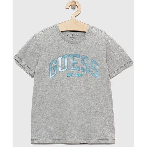Guess Dječja majica kratkih rukava boja: siva, melanž